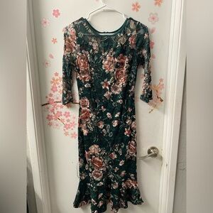 Elegant Floral Long Sleeve Dress